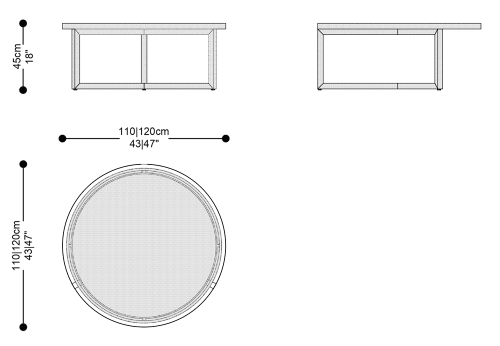 Image of the main dimensions of the product